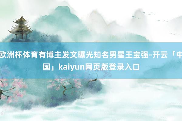 欧洲杯体育有博主发文曝光知名男星王宝强-开云「中国」kaiyun网页版登录入口
