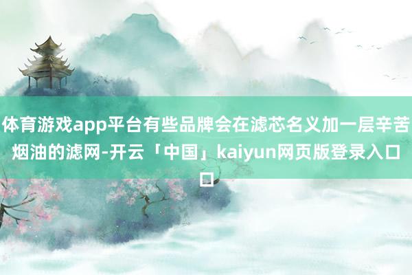 体育游戏app平台有些品牌会在滤芯名义加一层辛苦烟油的滤网-开云「中国」kaiyun网页版登录入口